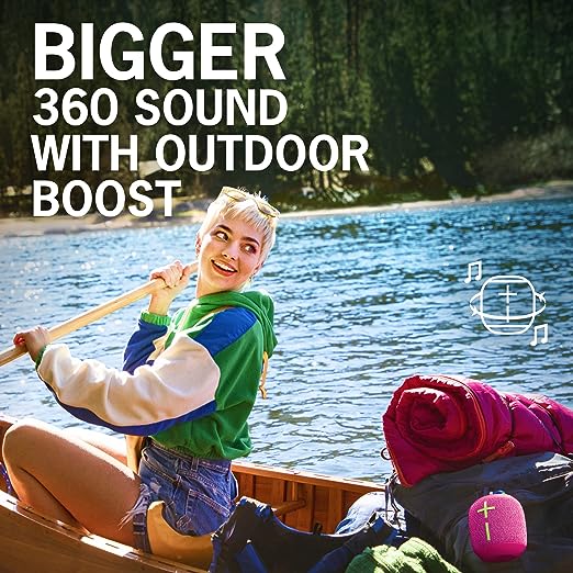 Ultimate Ears WONDERBOOM 3, Small Portable Wireless Bluetooth Speaker, Big Bass 360-Degree Sound for Outdoors, Waterproof, Dustproof IP67, Floatable, 40 m Range - Black Ultimate Ears WONDERBOOM 3, Small Portable Wireless Bluetooth Speaker, Big Bass 360-Degree Sound for Outdoors, Waterproof, Dustproof IP67, Floatable, 40 m Range - Black
